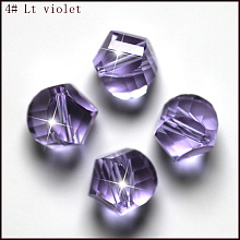 Honeyhandy Imitation Austrian Crystal Beads, Grade AAA, Faceted, Polygon, Lilac, 8mm, Hole: 0.9~1mm