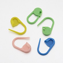 Honeyhandy Plastic Knitting Crochet Locking Stitch Markers Holder, Mixed Style, Mixed Color, 21x11x3mm, Hole: 8x10mm