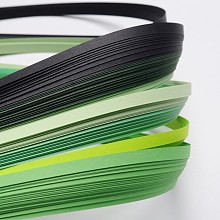 Honeyhandy 6 Colors Quilling Paper Strips, Gradual Green, 530x5mm, about 120strips/bag, 20strips/color