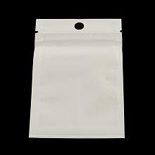 Honeyhandy Pearl Film Plastic Zip Lock Bags, Resealable Packaging Bags, with Hang Hole, Top Seal, Self Seal Bag, Rectangle, White, 13x8cm, inner measure: 9.5x7cm