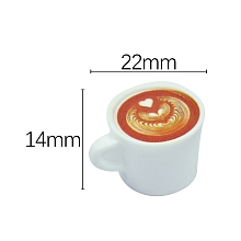 Honeyhandy Resin Miniature Coffee Cup Ornaments, Micro Landscape Home Dollhouse Accessories, Pretending Prop Decorations, Chocolate, 14x22mm