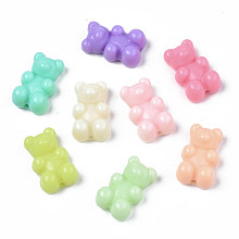 Honeyhandy Opaque Acrylic Beads, Bear, Mixed Color, 18x11x7mm, Hole: 1.6mm