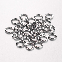 Honeyhandy 304 Stainless Steel Jump Rings, Open Jump Rings, Ring, Stainless Steel Color, 18 Gauge, 5.5x1mm, Inner Diameter: 3.5mm, about 625pcs/50g