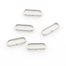 Honeyhandy 304 Stainless Steel Rectangle Quick Link Connectors, Linking Rings, Closed but Unsoldered, Stainless Steel Color, 10x3.5x2mm, Hole: 2x8.5mm, about 50pcs/10g