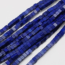 Honeyhandy Synthetic Turquoise Beads Strands, Dyed, Cube, Medium Blue, 4x4x4mm, Hole: 1mm, about 95pcs/strand, 15.75 inch