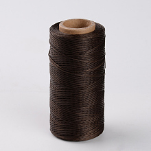 Honeyhandy Flat Waxed Polyester Cords, Coconut Brown, 1x0.3mm, about 284.33 yards(260m)/roll