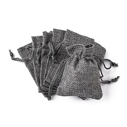 Honeyhandy Burlap Packing Pouches Drawstring Bags, Gray, 9x7cm