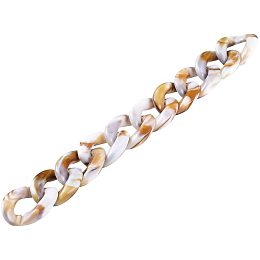 CHGCRAFT 5 Strands Acrylic Curb Chains Plastic Unwelded Link Chains Hypoallergenic Link Chains for Bracelets Necklaces Jewelry Making, Goldenrod