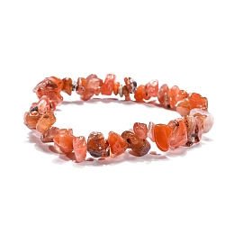 Honeyhandy Carnelian(Dyed) Chips Stretch Bracelets, Inner Diameter: 2-1/8~2-1/4 inch(5.3~5.6cm)