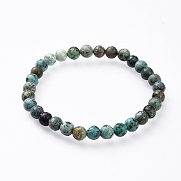 Honeyhandy Natural African Turquoise(Jasper) Stretch Bracelets, 2 inch(5.2cm)