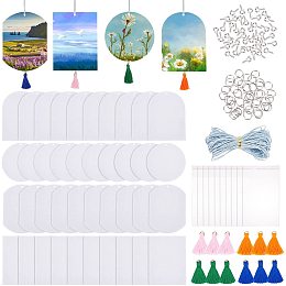 BENECREAT 40Pcs Sublimation Air Freshener, Blank Fragrant Sheets with Tassel, Car Scented Hanging Air Freshener for Car Interior Use and Decor