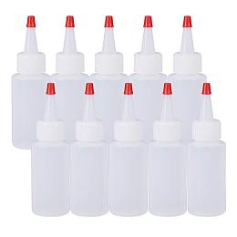 BENECREAT 20Pack 2 Ounce Plastic Squeeze Dispensing Bottles with Red Tip Caps - Good For Crafts, Art, Glue, Multi Purpose