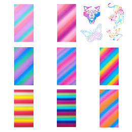 CRASPIRE Rainbow Glitter Vinyl 8 Sheets 12"X 6" Shimmer Vinyl Permanent Adhesive Holographic Vinyl Stickers Craft Adhesive Vinyl Sheets for DIY Crafts Home Decor