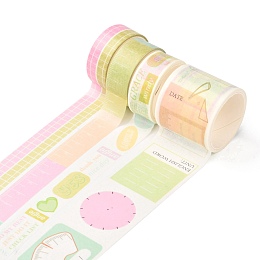 Arricraft DIY Scrapbook Decorative Adhesive Tapes, Diary Pattern, 1.5~3.5cm, about 2m/roll, 4 rolls/set