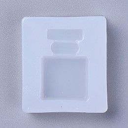 Honeyhandy Silicone Molds, Resin Casting Molds, For UV Resin, Epoxy Resin Jewelry Making, Perfume Bottle Shape, White, 42x37x9mm, Inner Diameter: 33x21mm