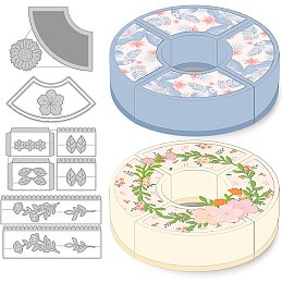 GLOBLELAND 3D Round Flower Box Metal Die Cuts Flower Box Carbon Steel Cutting Dies Mental Die Cuts for DIY Crafting Card Making Flower Pattern Box Embossing Stencil Template for Gift