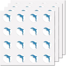 CREATCABIN 128Pcs Dolphin Stickers Underwater Planner Stickers Ocean Animal Waterproof Vinyl Decals for Bike Water Bottles Laptop Refrigerator Cup Luggage Computer Phone Skateboard Decor 1 Inch