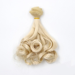 Honeyhandy High Temperature Fiber Long Pear Perm Hairstyle Doll Wig Hair, for DIY Girl BJD Makings Accessories, Lemon Chiffon, 5.91~39.37 inch(15~100cm)