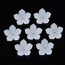 Honeyhandy Transparent Acrylic Beads, Frosted, Flower, Clear, 25x26x5.5mm, Hole: 1.6mm, about 690pcs/500g