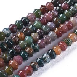 Honeyhandy Natural Indian Agate Beads Strands, Bicone, 5.5x4~4.5mm, Hole: 1.3mm, about 82pcs/strand, 14.57 inch(37cm)