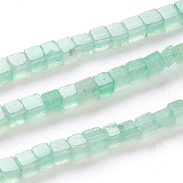 Honeyhandy Natural Green Aventurine Beads Strands, Cube, 4x4x4mm, Hole: 0.7mm, about 93pcs/Strand, 15.75 inch(40cm)