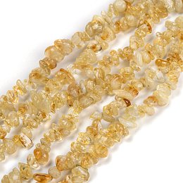 Honeyhandy Natural Citrine Beads Strands, Chip, 3~16x3~8mm, Hole: 0.7mm, 32.28''(82cm)