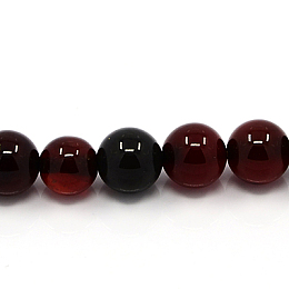 Honeyhandy Natural Agate Beads Strands, Dyed, Round, Dark Red, 10mm, Hole: 1mm