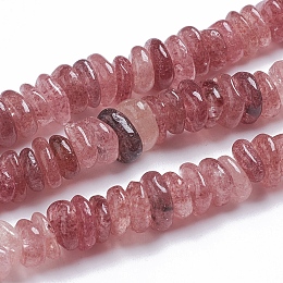 Honeyhandy Natural Strawberry Quartz Beads Strands, Chip, 11~17x9~11x2~4mm, Hole: 0.9mm, about 124pcs/strand, 15.75 inch(40cm)