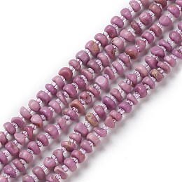 Natural Lepidolite Beads Strands, Chip, 6~7x6~7x2~5mm, Hole: 0.9~1mm, 15.35~15.75''(39~40cm)