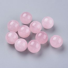 Honeyhandy Natural Rose Quartz Beads, Gemstone Sphere, No Hole/Undrilled, Round, 17.5~18mm