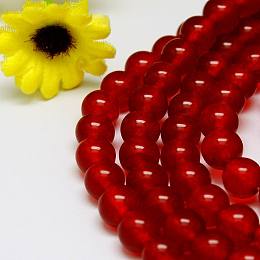 Honeyhandy Natural Malaysia Jade Bead Strands, Round Dyed Beads, Red, 8mm, Hole: 1mm, about 48pcs/strand, 15 inch