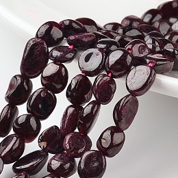 Honeyhandy Chip Natural Garnet Bead Strands, 9~15x8~12x5~8mm, Hole: 1mm, about 15.7 inch