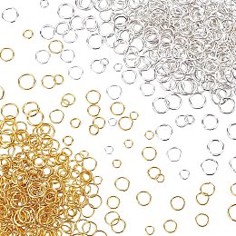 UNICRAFTALE About 1000pcs 4/5/6/7/8mm Golden & Silver Jump Ring Open Jump Rings Iron Connetor Rings Jewelry Making Finding for Earrings Necklaces Jewelry Making