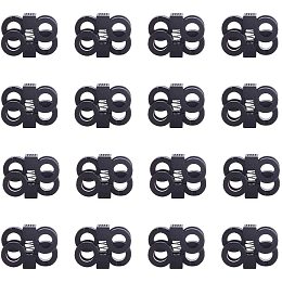 Arricraft 20pcs Cord Lock Clip Clamp Non-Slip Shoe Buckle End Toggle Double Hole Spring Stopper Fastener Slider Cordlock Stoppers for Cord, Paracord, Drawstrings, Bags, Shoelaces, Clothing