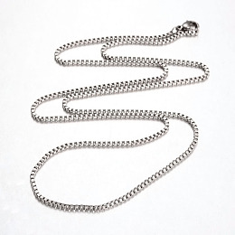 Honeyhandy 316 Surgical Stainless Steel Venetian Chains Necklaces, Stainless Steel Color, 27 inch(68.58cm)