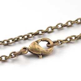 Honeyhandy Iron Cable Chain Necklace Making, with Lobster Claw Clasps, Antique Bronze, 27.5 inch