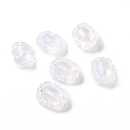 Honeyhandy Transparent Acrylic Beads, Glitter Beads, Oval, Ghost White, 18x13.5x8.5mm, Hole: 1.8mm, about 518pcs/500g