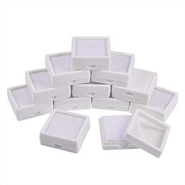 BENECREAT 24PCS White Gemstone Display Box Jewelry Box Container with Clear Top Lids, 1.57" x 0.6", for Gems, Coins and Jewelry