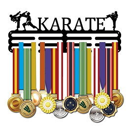 SUPERDANT Taekwondo Medal Holder and Word Karate Medal Hooks Taekwondo Medal Hanger Accommodate for 60+ Medals Black Iron Wall Mounted Hooks for Competition Medal Holder Display Wall Hanging