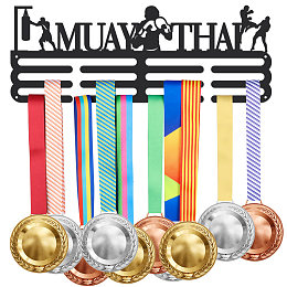 SUPERDANT Muay Thai Man Medal Hanger Display Sports Medal Display Rack for 60+ Medals Trophy Holder Awards Sports Ribbon Holder Display Wall Hanging Athlete Gift