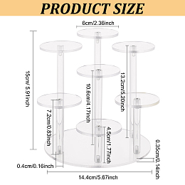 FINGERINSPIRE Round Acrylic Display Stand 7 Tier 6cm Clear Acrylic Display Shelf(Come with Screwdriver) Risers for Action Figures, Jewelry, Cupcake, Donuts, Perfume, Collectibles Display