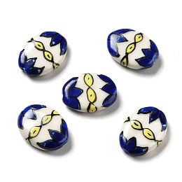 Honeyhandy Handmade Printed Porcelain Beads, Pigeon, Mixed Color, 12.5~13x17~19x7~8.5mm, Hole: 1.5mm