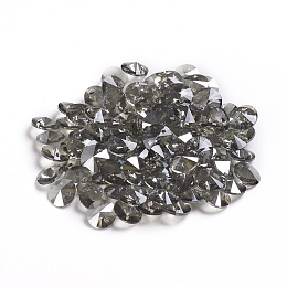 Honeyhandy Glass Charms, Faceted, Cone, Gray, 8x4mm, Hole: 1~1.2mm