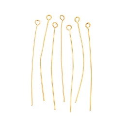 Honeyhandy Ion Plating(IP) 304 Stainless Steel Eye Pins, Golden, 50mm, Hole: 1.9x2mm, Pin: 0.6mm