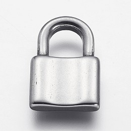 Honeyhandy 304 Stainless Steel Pendants, Padlock, Stainless Steel Color, 19x12.5x3mm, Hole: 6x6.5mm