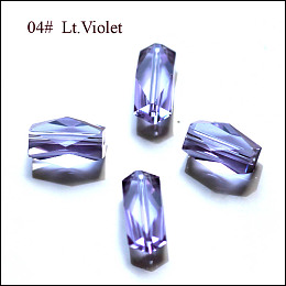 Honeyhandy Imitation Austrian Crystal Beads, Grade AAA, Faceted, Column, Lilac, 8x5.5mm, Hole: 0.7~0.9mm