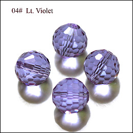 Honeyhandy Imitation Austrian Crystal Beads, Grade AAA, Faceted, Round, Lilac, 10mm, Hole: 0.9~1mm