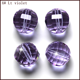 Honeyhandy Imitation Austrian Crystal Beads, Grade AAA, Faceted, Round, Lilac, 10mm, Hole: 0.9~1mm