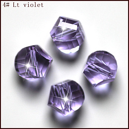 Honeyhandy Imitation Austrian Crystal Beads, Grade AAA, Faceted, Polygon, Lilac, 8mm, Hole: 0.9~1mm