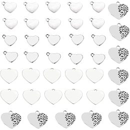 SUNNYCLUE 1 Box 40Pcs 4 Styles Alloy Heart Charms Mother's Day Charm Love Pendants Inspirational Words Story Jewelry Dangles for Mom DIY Necklace Bracelet Jewellery Making